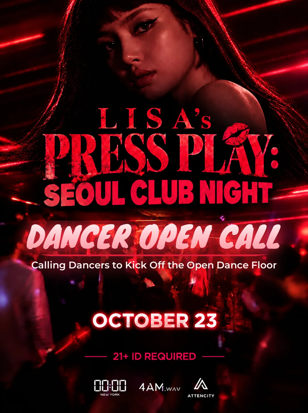 Dancer Open Call — LISA's Press Play: Seoul Club Night, October 23 at 00:00, Long Island City