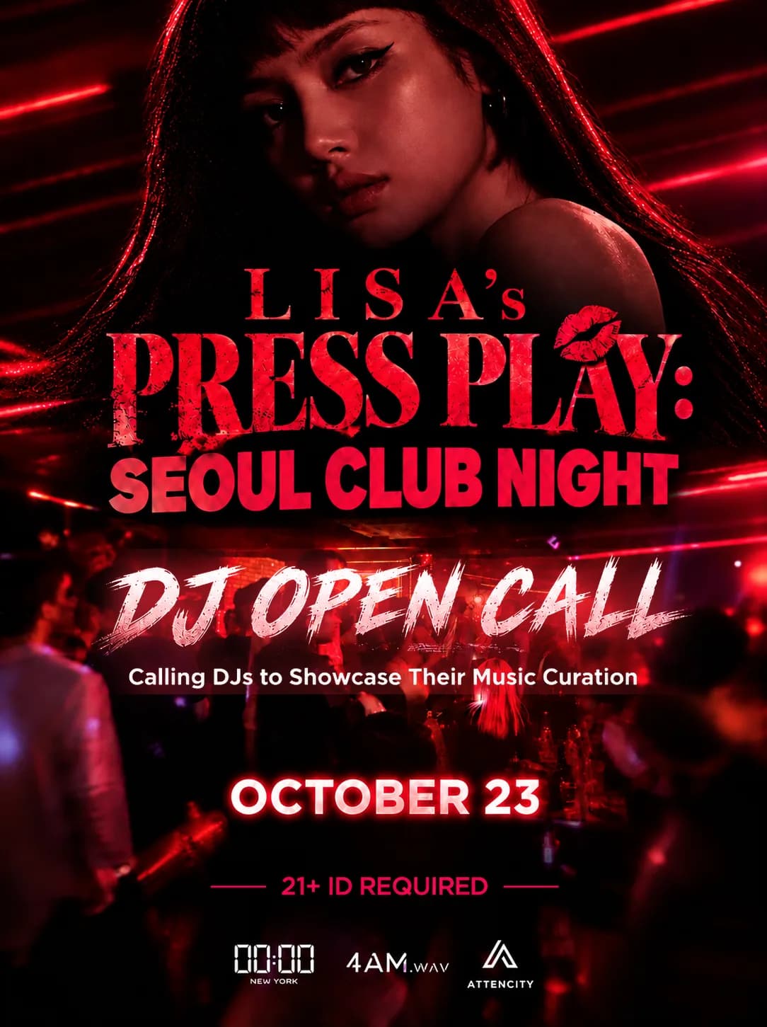 DJ Open Call — LISA's Press Play: Seoul Club Night, October 23 at 00:00, Long Island City